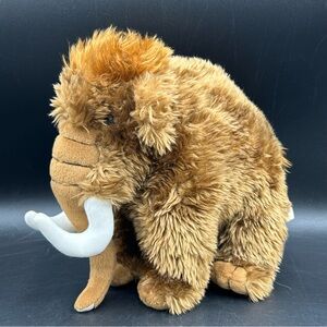 Vintage JAAG Plush Woolly Mammoth Stuffed Animal Brown Fur 12” Soft Toy